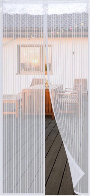 Anpro Fly Screens for Doors,Powerful Magnets and Full Frame Magic Tape Magnetic Door Curtain,Heavy Duty Self-Sealing Mesh,Door Screen Automatically Closes 90 x 212 cm