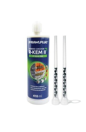 Rawlplug Polyester Resin, for Concrete | Strong Chemical Anchor with 2 Mixer Nozzles for Standard Cartridge Gun | Bonded Anchor Styrene Free for Multiple Use, 410ml