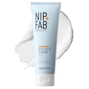 NIP + FAB Glycolic Fix Scrub – 3% Glycolic Acid (AHA) and 1% Salicylic Acid (BHA) Exfoliating Face Scrub for Brightening, Resurfacing and Deep Pore Cleansing, 75ml