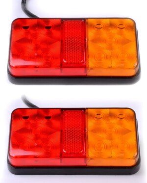 2 x 12V LED Rear Tail Stop Light Indicator Lamp Truck Trailer Lorry Van Caravan