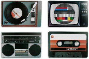 Placemat set nostalgia hifi equipment Retro Style