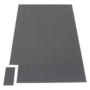 MagFlex® Self Adhesive Flexible Magnetic Rectangles for Creating Magnetic Pictures, Artwork, Signs or Displays - 50mm x 24mm - 48 per A4 Sheet Black