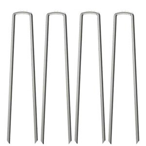 50 Pack 12" Garden Stakes Pins,Heavy Duty Garden Landscape Staples Stakes Pins Galvanized Landscape Fabric Staples Sod Ground Staple for Anchoring Weed Barrier Fabric