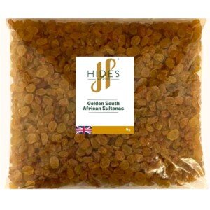 Hides Fine Foods - Golden South African Sultanas 1kg - GMO Free - Suitable for Vegetarians - Baking - Desserts - Cakes - Cookies - Tart - Mince Pies - Granola