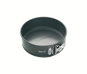 MasterClass 15 cm Springform Cake Tin with Loose Base and with PTFE, PFOA and BPA Free Non Stick, Robust 1mm Thick Carbon Steel, 6 Inch Small Round Pan, Grey