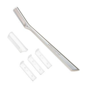 Tweezerman Dermaplaning Razor Facial Razor with 3 Spare Blades Included, Stainless Steel, Replacement Blades Available (4-Pack)