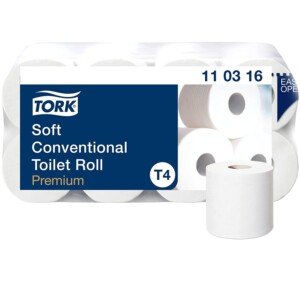 Tork 110316 toilet paper, white, 8 rolls of 250 sheets each