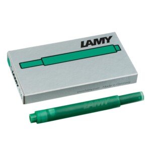 LAMY T10 Ink cartridges with Large Ink Capacity - Suitable for All Lamy Fountain Pen Models - Contents 1.25 ml per Cartridge - 5 Pieces per Pack - Ink Color Green
