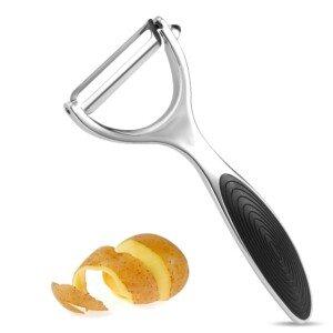 Potato Peeler, Stainless Steel Speed Grips Y Peeler Rotatable Multifunctional for Kitchen Vegetables Fruits(Silver/Black)