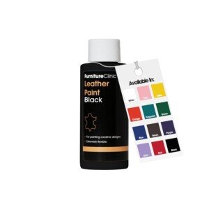 Furniture Clinic Leather Paint - for Painting All Leathers: Footwear, Handbags, Clothing, etc. Flexible and Durable (Black, 50ml)