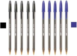 BIC 1.6mm Large Black and Blue Bold Ink Pen - 5 Black & 5 Blue