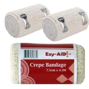 12pk Ezy-Aid Crepe Bandage 7.5cm x 4.5M - Premium Quality
