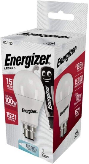 Energizer LED GLS Energy Saving Lightbulb, B22, Daylight