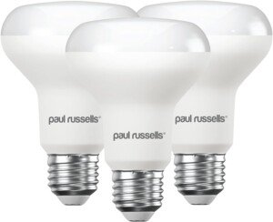 paul russells E27 Spotlight 10W LED Reflector R80 Light Edison Screw, 60w Equivalent Bulb, 940 Lumen, 2700K Warm White, Frosted 120° Beam Angle ES Energy Saving Non-Dimmable Lightbulbs, 3 Pack