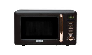 Haden Salcombe 800W Microwave Oven - Versatile with Defrost, Reheat & Cooking Functions - Spacious 20L Capacity - Convenient Digital Timer - 5 Power Levels - Sleek Black & Copper Design