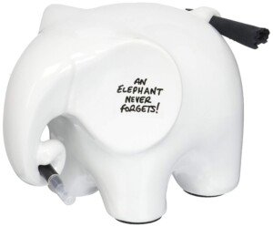 Luckies Elephant Whiteboard | Elephant Desk Accessories | Ceramic Dry Erase Board | Elephants Office Supplies | Fun Whiteboards Desk Organizer | Eric The Memo Organiser | Black Pen & Cloth Included