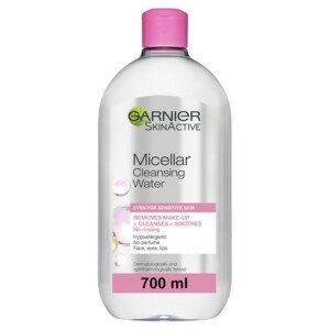 Garnier Micellar Cleansing Water 700ml, Gentle face cleanser & Make up Remover, Suitable For All Skin Types Including Sensitive Skin, Soothing Formula, Dermatologically Tested
