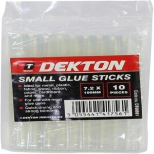 Dekton 10PC 7.2mm x 100mm Glue Sticks | Strong Bonding for Metal, Plastic, Fabric, Wood, Ribbon, Paper, and Cardboard | Quick Drying | Compatible with Most Glue Guns | Ideal for Crafting & Repairs