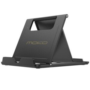 MoKo Phone/Tablet Stand, Foldable Tablet Holder Compatible with iPhone 17/17 Air/17 Pro/17 Pro Max, iPhone 16/Pro/Pro Max/Plus, iPad Air/Mini, Black