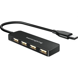 USB Hub, 4-Port USB Splitter Ultra Slim Multiport USB Expander Port Adapter for iMac Pro, MacBook Air, Mac Mini/Pro, Surface Pro, Notebook PC, Laptop, USB Flash Drives, and Mobile HDD(usb 2.0 hub)
