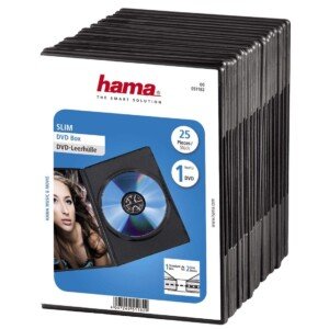 Hama Slim DVD Jewel Case Pack of 25 | Black