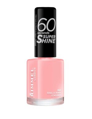 Rimmel 60 Seconds Super Shine Nail Polish, Ring a Ring O Roses, Quick-Dry Nail Polish, Ultra-Shiny Finish, Easy to Apply, Vibrant Colour, Long-Wearing, Clean and Improved Formula, Vegan, 8ml