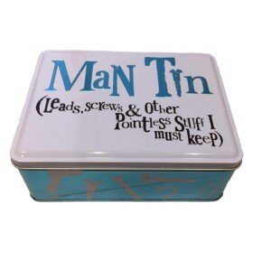 The Bright Side Man Tin storage box White