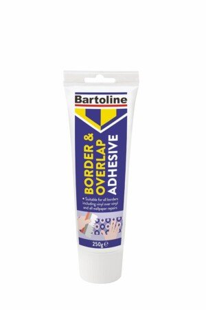 Bartoline Border & Overlap Adhesive 250g,for 10m Border Wallpaper Adhesive for Decorative Borders & Vinyl, Fixes Seams & Repairs Ripped Wallcoverings, Fast-Drying & Strong Hold