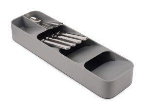 Joseph Joseph Drawer - Compact Cutlery Drawer Organizer, 5 compartments, holds 24+ pieces - Grey