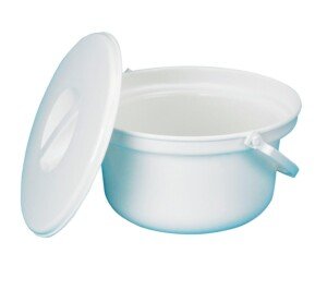 HOMECRAFT Round Commode Bucket with Lid – Portable Toilet for Adults, Travel & Camping Use – 2L Leak-Resistant Pan for Commode Chairs – Easy to Clean, Hygienic & Durable Toilet Solution