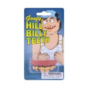 Realistic Yellow, Brown & Pink Goofy Hill Billy Teeth, Pack of 1 - Perfect for Parties, Costumes, Film & TV, Gag Gifts, Pranks, & Cosplay Halloween