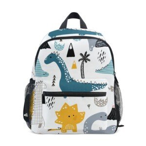 3D Printed Dino Scandinavian Style Kids Backpacks Kindergarten Preschool Toddler Boys/Girls Bookbag Cute Schoolbags for Age 2-8 Child