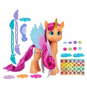 My Little Pony: Make Your Mark Toy Ribbon Hairstyles Sunny Starscout – 15-cm Pony for Children and Hair Styling Accessories, Multicolor (F3873)