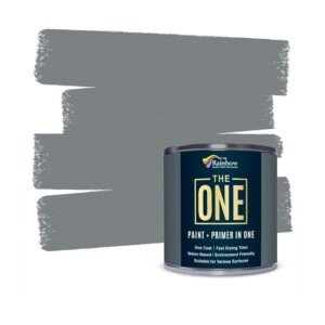 THE ONE All-In-One Paint & Primer - Grey Matt, 250 ml | Multi-Surface 1 Coat Formula | Easy Indoor & Outdoor Decorating for Home & Garden Walls, Floors & Furniture | Durable, Water-Based & Low VOC
