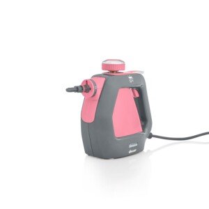 Swan Lynsey TV’s Queen of Clean Handheld Steam Cleaner, 9 Piece Accessory Kit, Multi-purpose cleaning, 3 bar Steam Pressure, Lightweight, Portable, Pink/Grey, SC17350QOCN, Clear