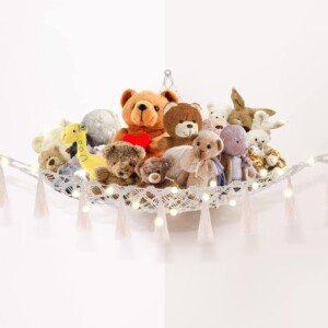 Toy Hammock for Stuffed Animals Teddy Hammock Macrame Boho Teddy Bear Storage Hammock Plush Toy Storage Net Soft Toy Net Hammock for Teddies Corner Hanging Toy Storage Holder for Kids Room