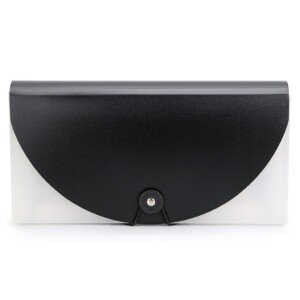 Sumnacon Receipt Organiser File Pockets Folder 13 Pockets Mini Expanding File Bills Document Wallet for Coupons/Vouchers/Papers - 26cm(L) x 13.5cm(W) (Black)