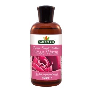 Natures Aid Rose Water 150ml – Premium Strength Natural Skincare Tonic – Sweet Fragrance – Moisturises & Refreshes Hydrating Cleanser – Vegan, Non-GMO, Gluten-Free, No Added Ingredients