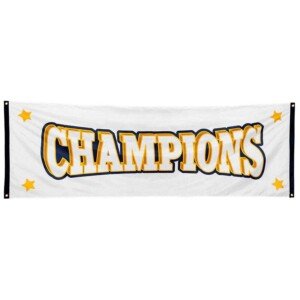 Boland 44771 - Banner Champions, Size 74 x 220 cm, Flag made of polyester, flag, target enforcement, winner, award ceremony, sports party, party