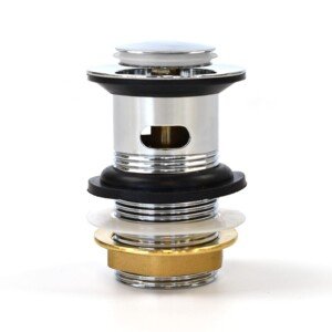 Xcel Home Slotted Chrome Click Clack Basin Waste - Durable Replacement Brass Pop-Up Sink Basin Plug with Seal - Universal Standard G 1 1/4" BSP Connection for Smooth Drainage & Easy Installation