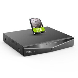 SANNCE DVR 16 Channel CCTV Camera Systems, 1080P Full HD 16CH DVR with Hard Drive 2TB, 5-in-1 Hybrid Digital Video Recorder Supports TVI AHD CVI CVBS Analog IP Security Cameras
