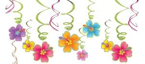 amscan 10111727 Hawaiian Value Pack Foil Swirls Decorations, Vinyl
