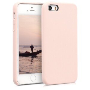 kwmobile Mobile Phone Case for Apple iPhone SE / 5 / 5S, Back Cover, Thermoplastic Polyurethane, Pale Pink