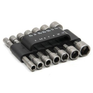 MALAYAS 14pcs 1/4 Inch Shank Power Nut Driver Bit Set, Socket Bit Adapter for Quicker Change Chuck Adapter, Electric Hand Drill, Screwdriver