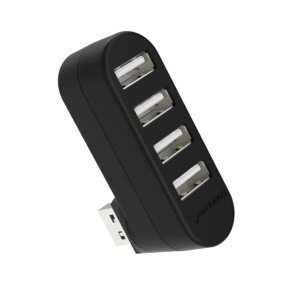 SABRENT USB Splitter Rotatable 90°/180° USB 2.0, 4 Port Aluminum Extension Hub, Fast Data Transfer, for PS5, PC, Laptop, Keyboard, MacBook (HB-UMN4)