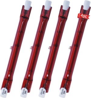 Poweka 500 Watt Ruby Compatible with Heatmaster R7 Halogen Heater Bulb for Garden Heater - Pack of 4