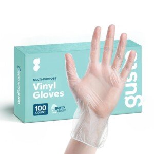 Comfy Package [100 Count] Disposable Vinyl Gloves, Powder Free, Latex Free, Clear Gloves for Cooking and Cleaning - Medium