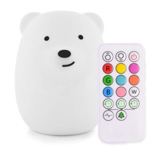 Night Light for Kids, Bedside Lamp for Children, Baby Nursery Lamp for Breastfeeding Safe, Break Resistant, Eye Caring, Adjustable Brightness & Color, Touch Control, Child Gift - Medium Bear