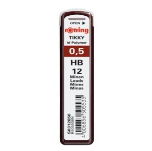 rOtring Tikky hi-Polymer Lead Refills, 0.5 mm, HB (312650)