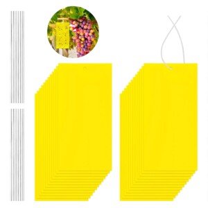 DONQL 25Pcs Fly Control Stickers, Yellow Sticky Traps Stickers for Flies, 3.9Inchx7.8Inch Dual-sided Insect Fly Paper Stickers for Mosquito, Fruit Flies, Indoor Outdoor Garden Plant Protection